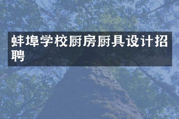 蚌埠学校厨房厨具设计招聘
