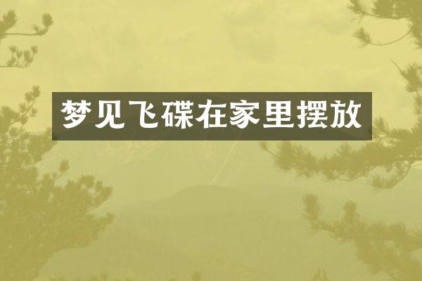 梦见飞碟在家里摆放
