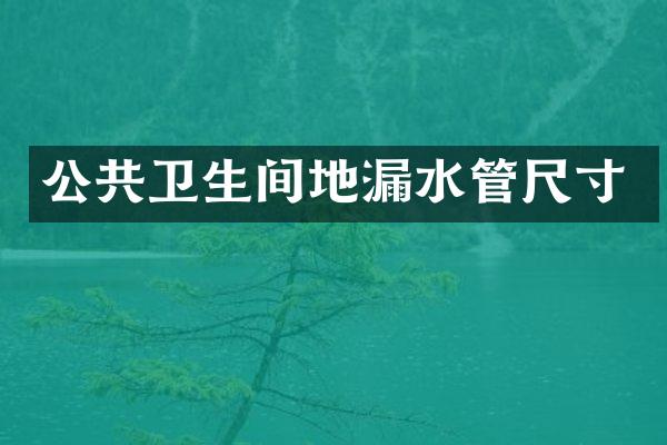 公共卫生间地漏水管尺寸