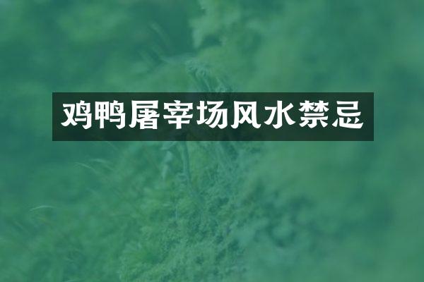 鸡鸭屠宰场风水禁忌