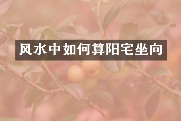 风水中如何算阳宅坐向