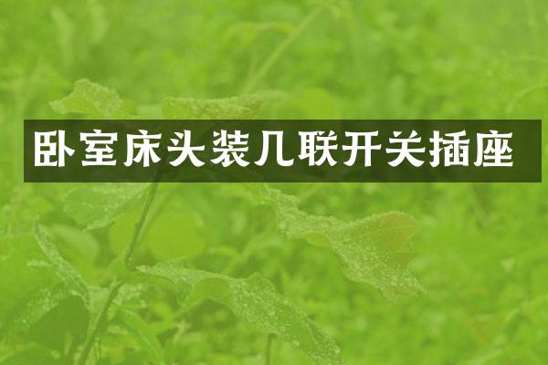 卧室床头装几联开关插座