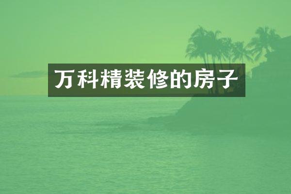 万科精装修的房子