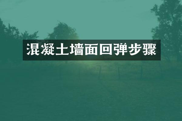 混凝土墙面回弹步骤