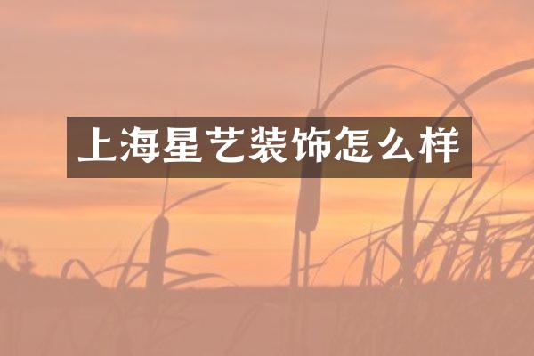 上海星艺装饰怎么样