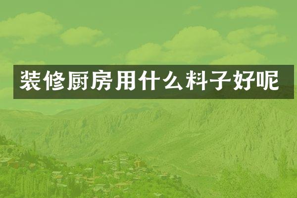 装修厨房用什么料子好呢