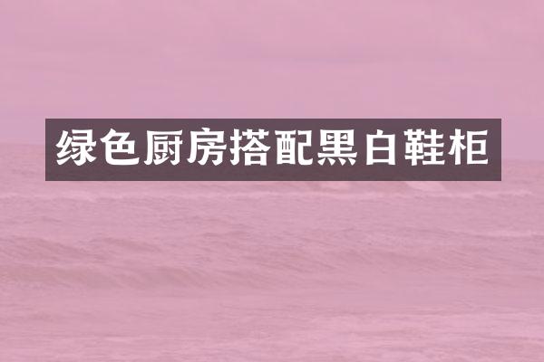 绿色厨房搭配黑白鞋柜