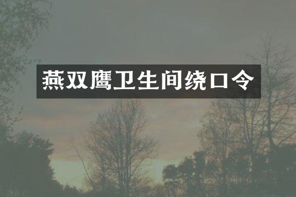 燕双鹰卫生间绕口令