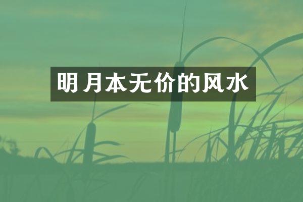 明月本无价的风水