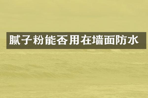 腻子粉能否用在墙面防水
