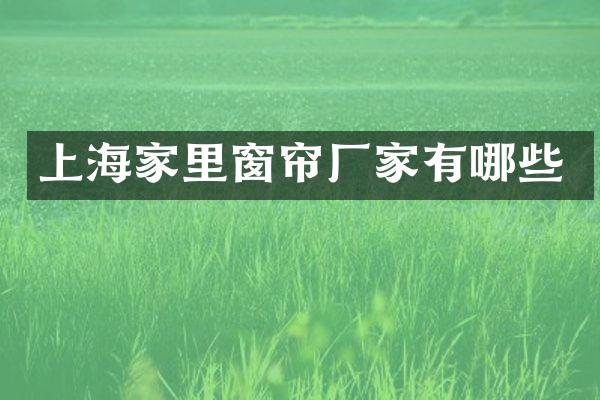 上海家里窗帘厂家有哪些