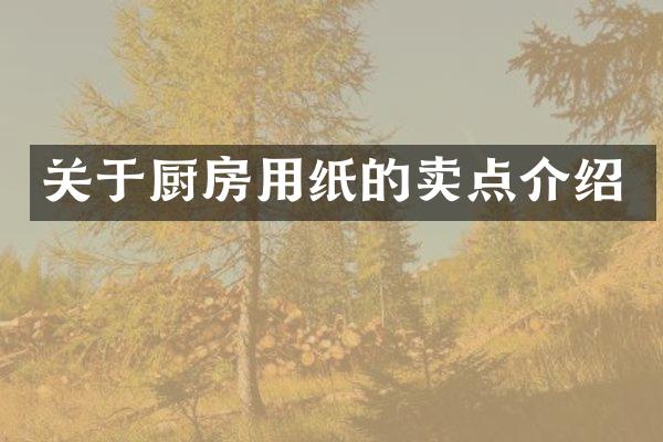 关于厨房用纸的卖点介绍