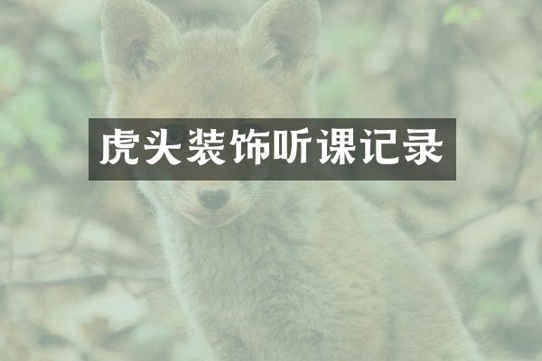 虎头装饰听课记录