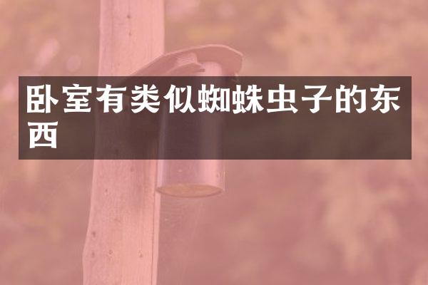 卧室有类似蜘蛛虫子的东西