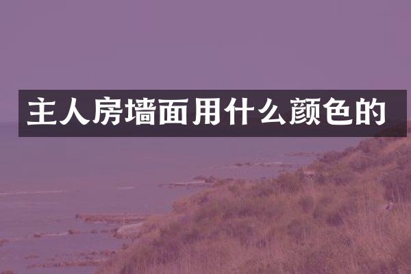 主人房墙面用什么颜色的