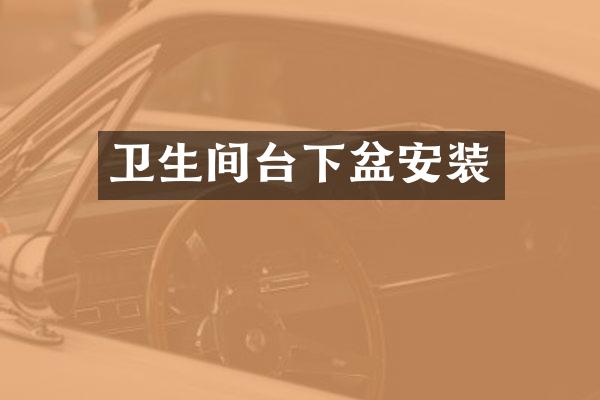 卫生间台下盆安装