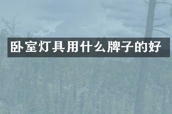 卧室灯具用什么牌子的好