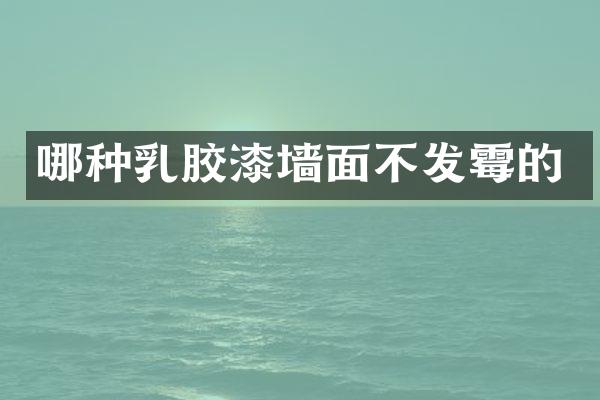 哪种乳胶漆墙面不发霉的