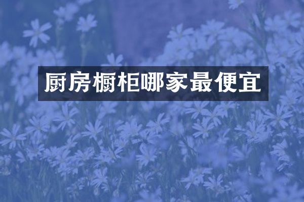 厨房橱柜哪家最便宜