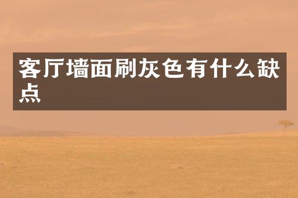 客厅墙面刷灰色有什么缺点