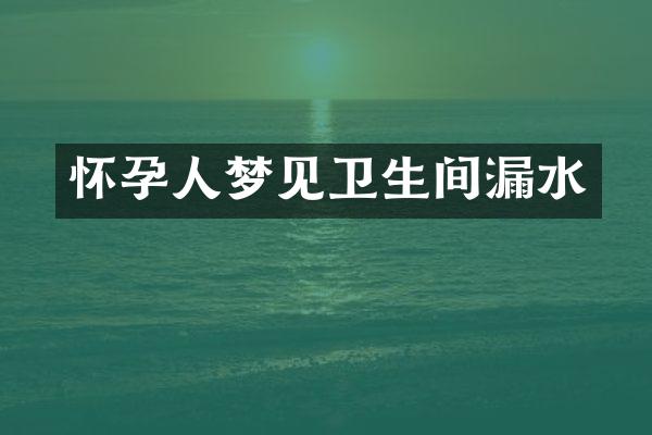 怀孕人梦见卫生间漏水