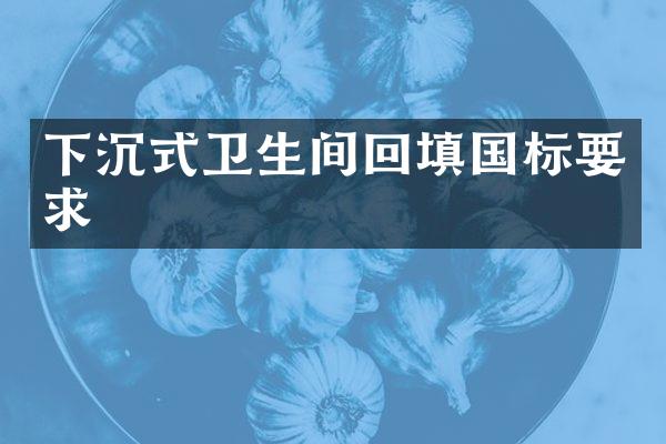 下沉式卫生间回填国标要求