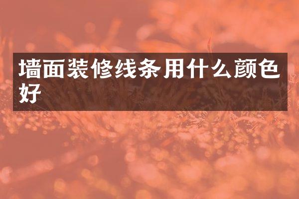 墙面装修线条用什么颜色好
