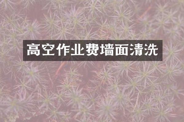 高空作业费墙面清洗