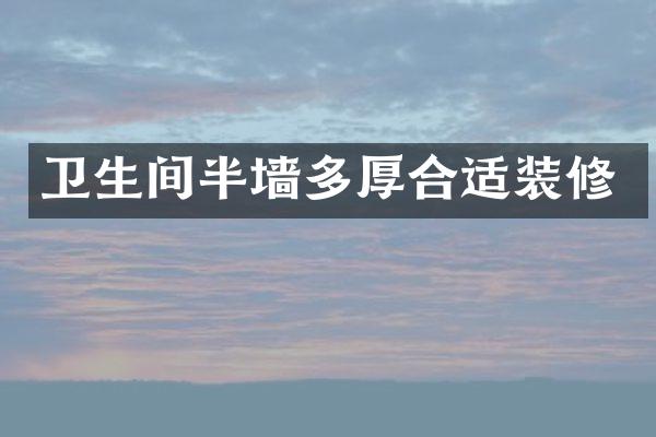卫生间半墙多厚合适装修