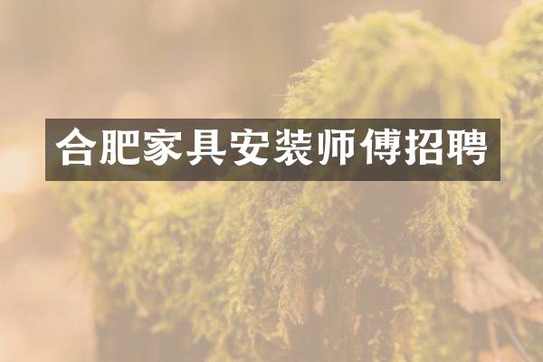 合肥家具安装师傅招聘