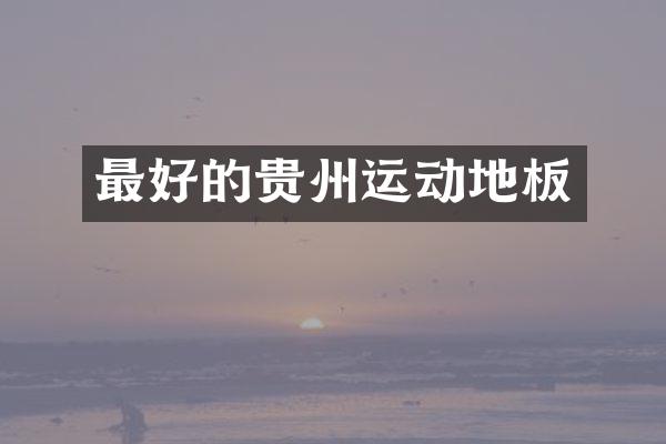 最好的贵州运动地板