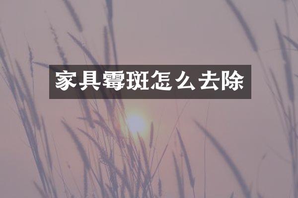 家具霉斑怎么去除