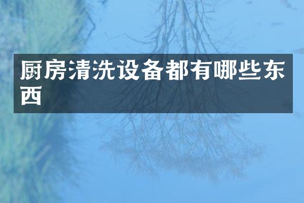 厨房清洗设备都有哪些东西