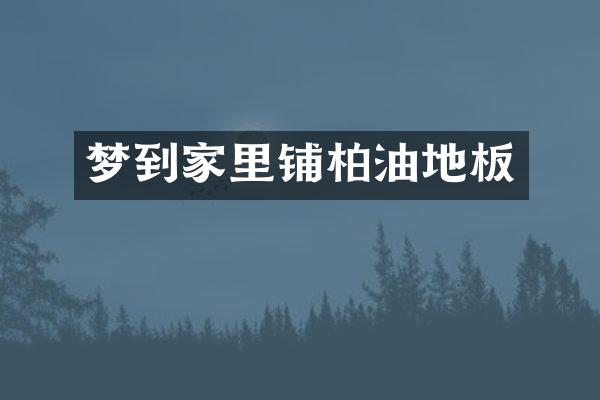 梦到家里铺柏油地板