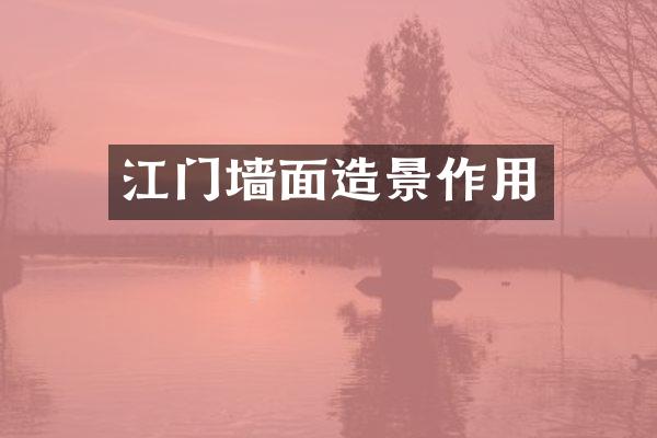 江门墙面造景作用