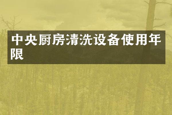 中央厨房清洗设备使用年限