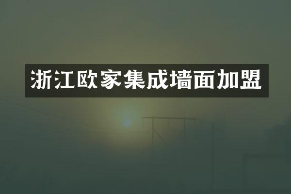 浙江欧家集成墙面加盟