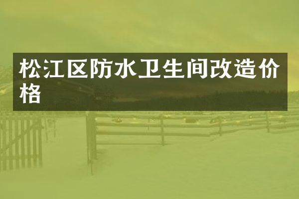 松江区防水卫生间改造价格
