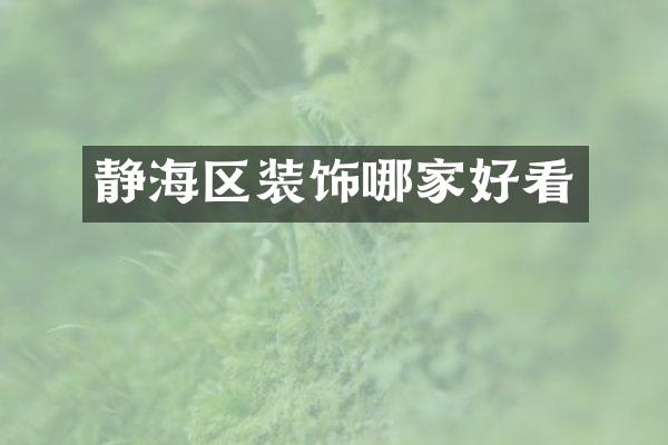静海区装饰哪家好看