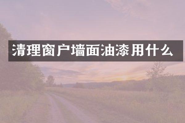 清理窗户墙面油漆用什么