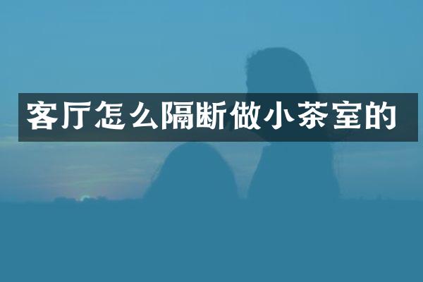 客厅怎么隔断做小茶室的