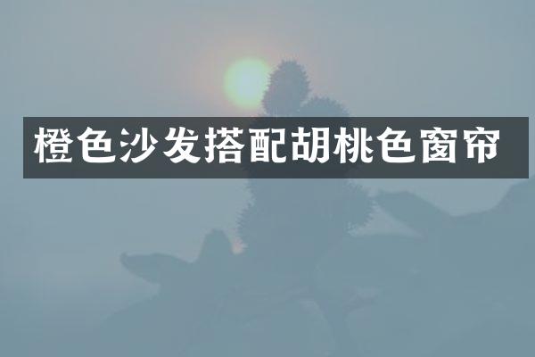 橙色沙发搭配胡桃色窗帘