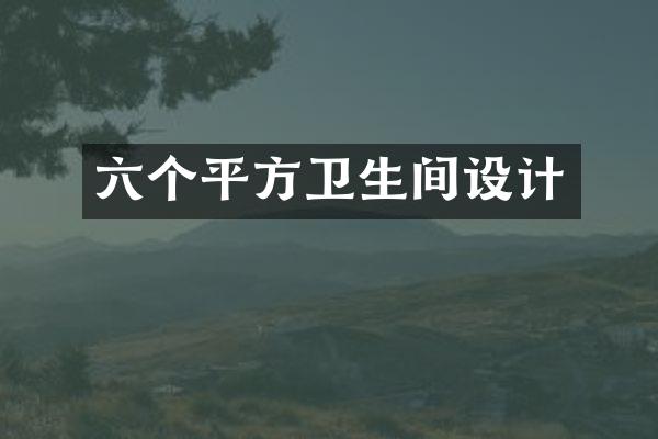 六个平方卫生间设计