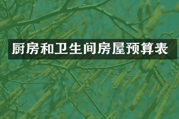厨房和卫生间房屋预算表