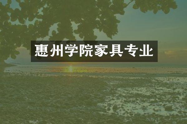 惠州学院家具专业