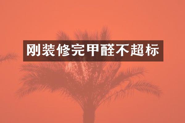 刚装修完甲醛不超标