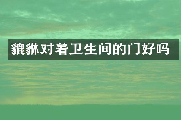 貔貅对着卫生间的门好吗