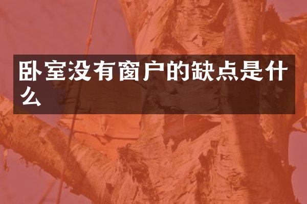 卧室没有窗户的缺点是什么