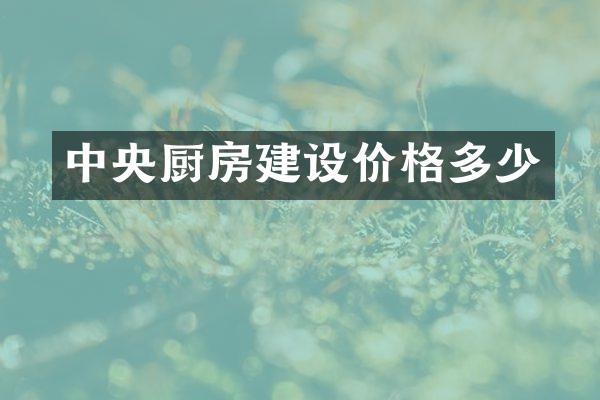 中央厨房建设价格多少