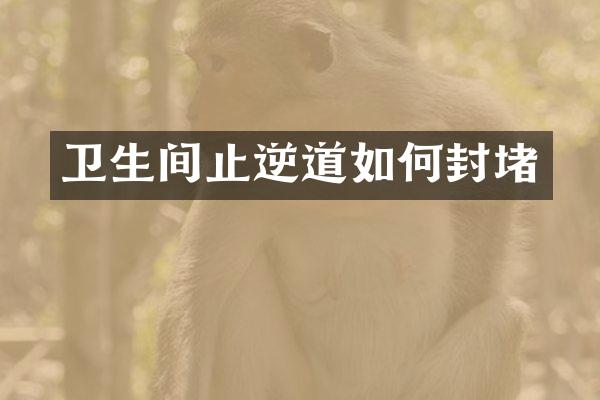 卫生间止逆道如何封堵